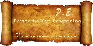 Prettenhoffer Ernesztina névjegykártya